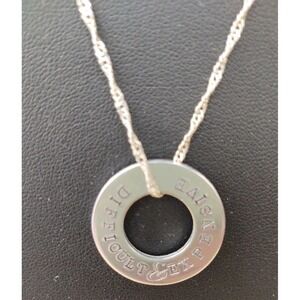 "DIFFICULT and EXPENSIVE" Hand Stamped Aluminum Washer & 18" Silver Plate Chain